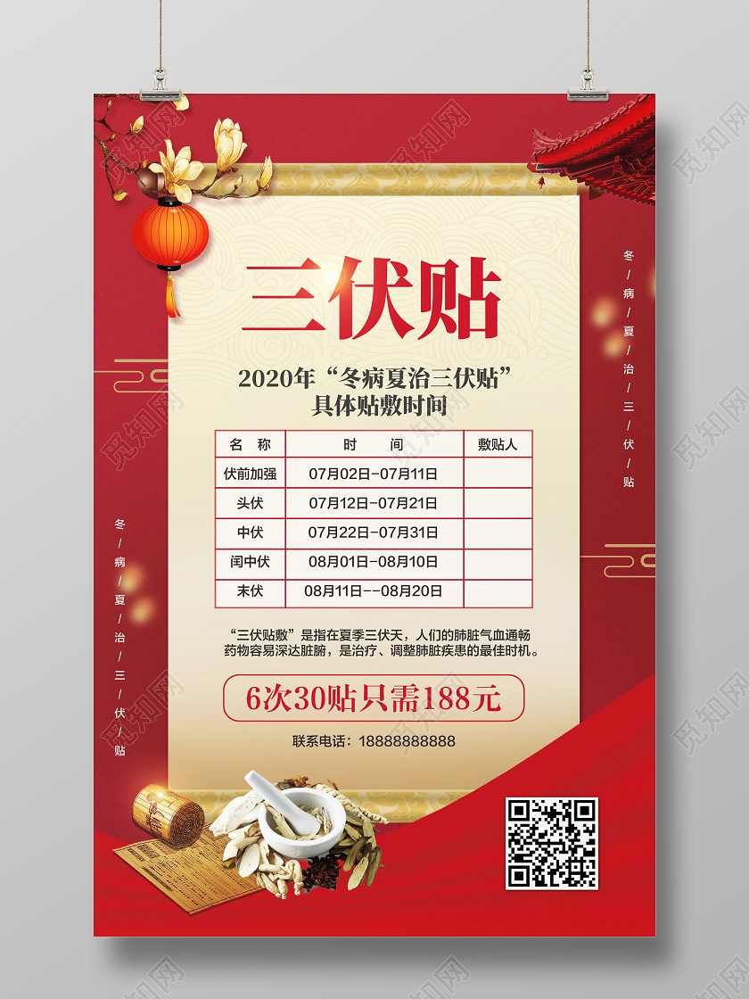 4、北京同仁堂三伏貼價格